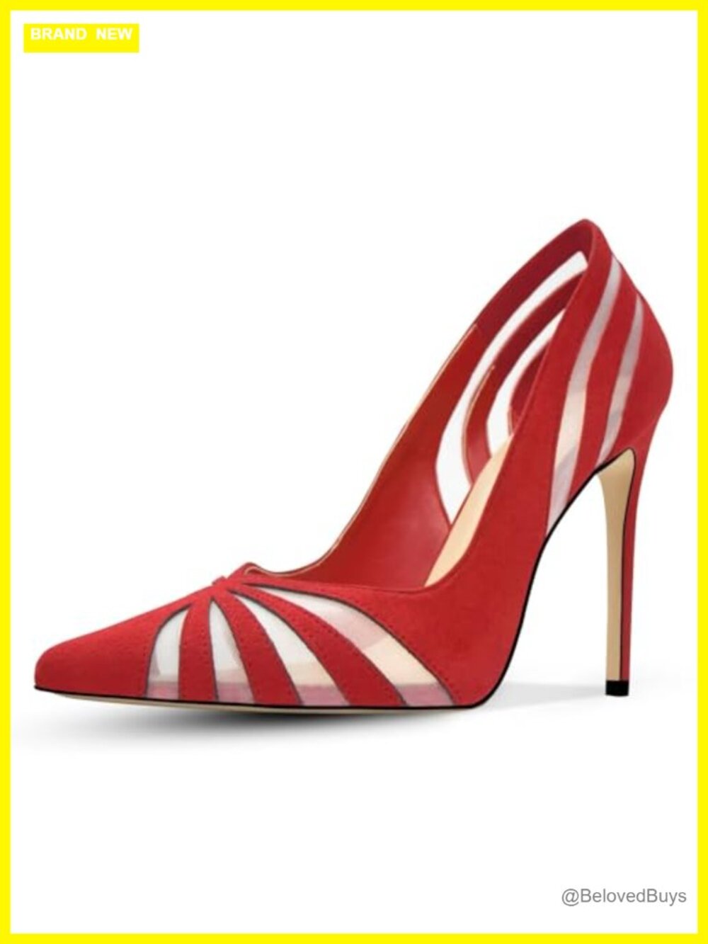 Women's Mesh Pumps Pointed Toe High Heels Comfortable Dress Office Shoes